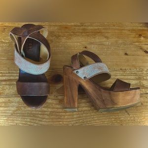 Bed Stu Brown Mule Heels 6.5